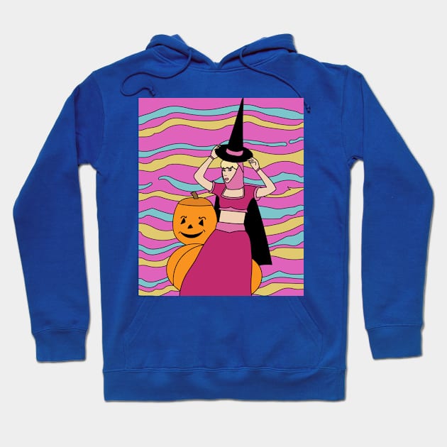 Flying Witch On A Broomstick With A Hat Hoodie by flofin